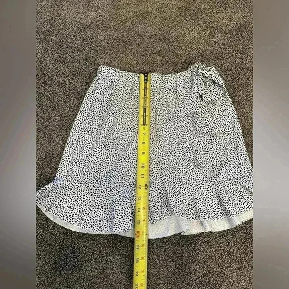 Black and White Handmade Skirt Polka Dots Small Bow, 16 Inches Fun Ruffle Casual - Picture 3 of 9